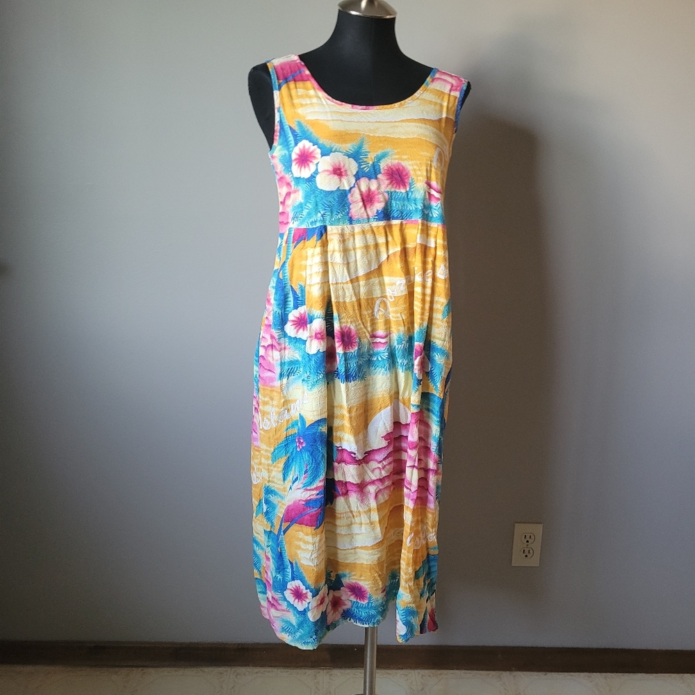 Jams World yellow floral dress vintage 90s floral Dress
